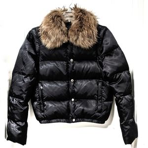Andrew Marc Puffer Jacket Goose Down Raccoon Fur